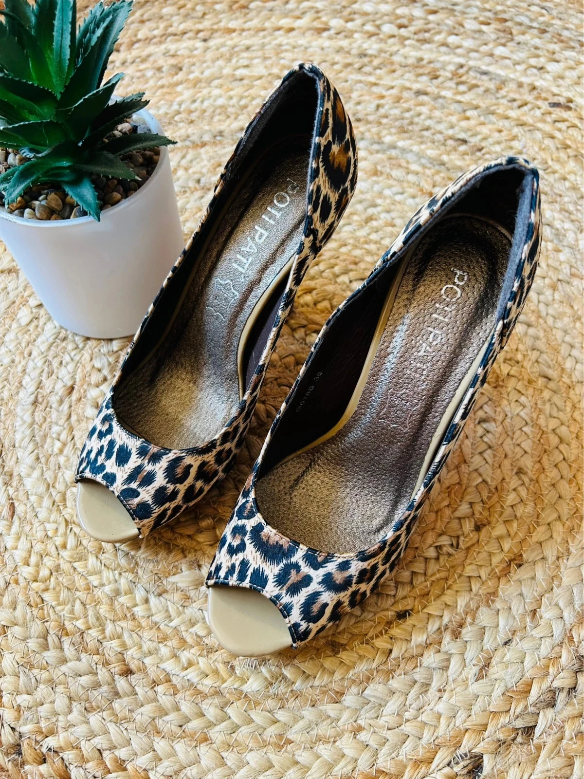 👠🐆Glamour Chic Leopard Glamour Chic EU36 Glam Elegant Leopard Peep Toe Heels UK3🐆👠 – photo 3